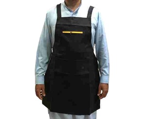 Nouveau design uni lin polyester hommes femmes protection cuisine nettoyage tablier de cuisine logo personnalisé impression tablier - Product Image 4