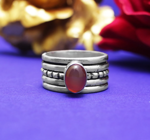 Carnelian Spinner <b>Ring</b> 925 Sterling Silver <b>Fidget</b> <b>Ring</b> Anxiety Relief Handmade Boho Jewelry Gift - Product Image 1