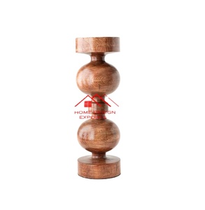 Décoration de table Bougeoir pour la maison Hôtel Salon Café Décor Meilleure vente Bougeoir en bois de manguier Personnaliser la conception - Product Image 1