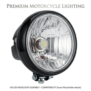 Faro Delantero Redondo para Motocicleta Boxer BM150 |   Conjunto de Faros Delanteros LED/Halógenos Brillantes, Pieza de Repuesto OEM - Product Image 3