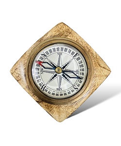 Luxury Handmade Brass Glass Square Compass Vintage Nautical <b>Desk</b> Decor Gift by Tajdaar Handicrafts - Product Image 3