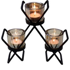 Handmade Classic Design <b>Iron</b> Candle Stand with 4 Legs Factory Wholesale Black Powder Coating for Home Decor & Parties - Product Image 2
