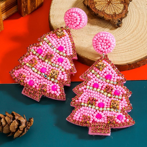 Adornos Navideños Ligeros y Modernos para Niños, Divertidos Muñecos de Nieve con Cuentas, Geométricos, Color Rosa Dorado, para el Día de la Madre - Product Image 4