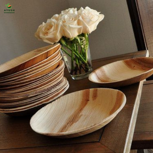Assiettes jetables biodégradables en feuilles de palmier rondes de 10 à 12 pouces pour mariages et dîners - Product Image 5