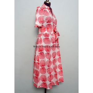 Vestido indio vintage de algodón con estampado floral hecho a mano, cuello en V, lavable, para verano, estilo bohemio, largo hasta el tobillo, para mujer. - Product Image 5
