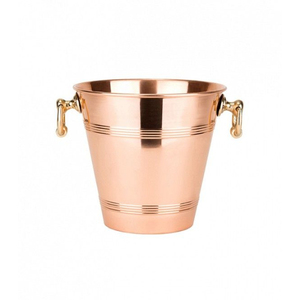 Round Copper Ice Bucket Vintage Style Metal Beverage <b>Cooler</b> Rust Resistant Handmade Party Holder Bar Ware Wine <b>Cooler</b> - Product Image 2