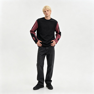 Vintage 90s Gothic Yin Yang Waffle Long Sleeve Top Contrast Raglan Sleeve Oversized Thermal Tee <b>Y2K</b> Streetwear Casual <b>Shirts</b> - Product Image 4
