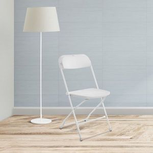 Sedia Pieghevole da Giardino Classica Bianca 4 Pezzi in Plastica Stampata a Iniezione Stile Classico - Product Image 5