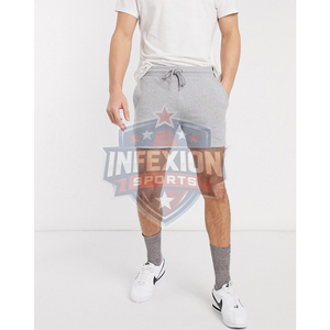 Men's Gray Cotton Drawstring <b>Shorts</b> Mid Waist Casual Solid Color Breathable Knitted <b>Short</b> <b>Shorts</b> with Pockets - Product Image 2