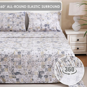 Parure de draps modernes en coton polyester plissé, 600 fils, réutilisable, durable, personnalisable, pour la maison - Product Image 4