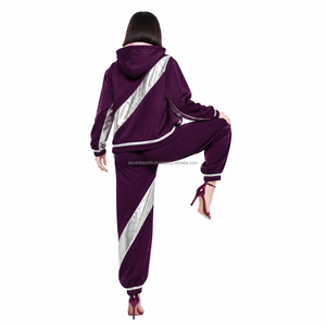 Ensemble coupe-vent surdimensionné à panneaux, logo imprimé personnalisé, manches raglan, design à panneaux, tissu imperméable et coupe-vent, vente en gros OEM - Product Image 2