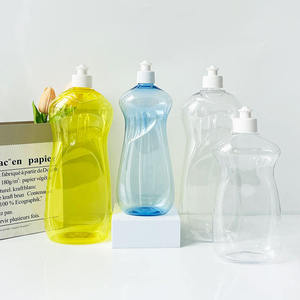 Custom Label Detergent Cleanser Dishwashing Liquid Screen Printing Pull Push Cap Custom Color PET Plastic <b>Squeeze</b> Flat <b>Bottles</b> - Product Image 6
