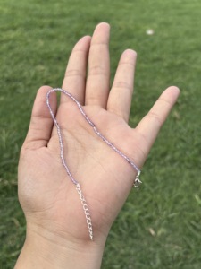 Natural Amethyst Faceted <b>Beaded</b> Anklet 925 Sterling <b>Silver</b> Adjustable DIY Gemstone Handmade Wholesale Fine Jewelry Gift Unisex - Product Image 4