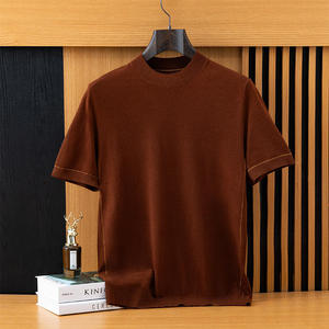 เสื้อยืดคอกลมแขนสั้นผู้ชาย สีพื้น ผ้าถัก ทรงปกติ สวมใส่สบาย 100% ผ้าฝ้าย แห้งเร็ว ระบายอากาศได้ดี น้ำหนัก 220 กรัม รับสกรีนโลโก้ - Product Image 1