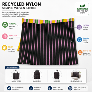 Tela Tejida a Rayas de Nailon Reciclado para Bolsos, Equipaje, Artículos de Exterior, Tapicería, Accesorios de Moda, Textil Ecológico - Product Image 6