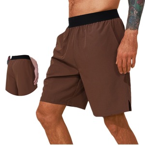 Shorts de sport pour hommes à séchage rapide, pour le basketball et le football, taille mi-haute, avec logo personnalisé, motif uni et taille élastique - Product Image 4