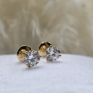 Pendientes de Diamantes Moissanite VVS con Corte Redondo y Acabado Brillante, con Plata de Ley 925 y Baño de Rodio, Unisex - Product Image 1