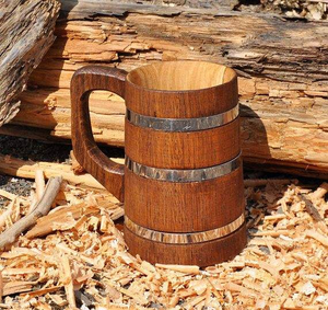 Handmade Wooden <b>Beer</b> Mug Dragon Handle Vintage Style Bar Accessory Classic Design Men Eco-Friendly CE Certified Microwave Lid AL - Product Image 3