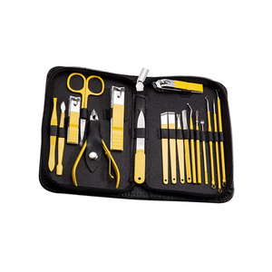 High Quality 16pcs Stainless Steel 5 in 1 <b>Nail</b> Clippers Manicure & Pedicure Set Travel <b>Case</b> <b>Nail</b> Care Kit Child Use - Product Image 2