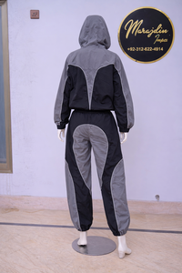 ชุดเซ็ตเสื้อแจ็คเก็ตกันลมแบบมีฮู้ดผ้าฟลีซกันน้ำและกางเกงขาสั้นสำหรับผู้หญิงแบบสองชิ้นสั่งตัดได้ตามต้องการสำหรับฤดูหนาว ทำจากโพลีเอสเตอร์และไนลอน - Product Image 6