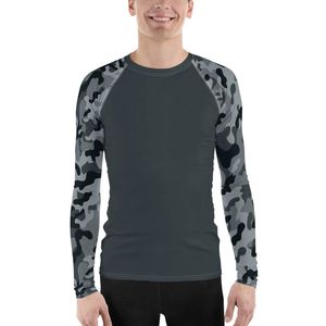 Camiseta Deportiva de Secado Rápido para Surf, Gimnasio, MMA, Deportes Acuáticos, Manga Larga, Compresión, Protección UV, Negra y Amarilla, Ajuste Atlético para Hombre - Product Image 1