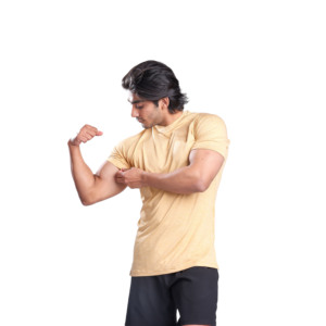 Camisetas de Gimnasio de Manga Corta para Hombre, Corte Ajustado, Tejido Jersey de Spandex/Poliéster, Transpirable y de Secado Rápido, Ecológico - Product Image 3