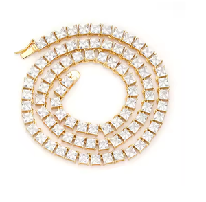 Collar de Moissanita de Alta Claridad con Corte Esmeralda, Colgante Hip Hop Bling, Joyería Unisex - Product Image 5