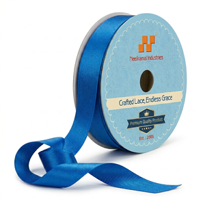 Supplier 25mm Blue Single Face Satin <b>Ribbon</b> for Gift Wrap Chair Sashes Bouquets Sewing Hair Bows Party Decor Rolls - Product Image 2