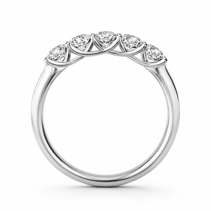 Anillo de compromiso de plata 925 para mujer con diamante de corte brillante redondo y engaste de puntas, estilo clásico - Product Image 2