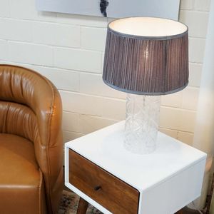 Lámpara de Mesa/Escritorio LED de Alta Calidad Luxora Gold Clear Grey 110V, Estilo Europeo Moderno para Hotel, Lámpara de Noche para Mesita de Noche - Product Image 6
