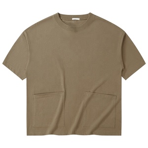 Wholesale Good Quality 230grams Round Neck Cotton T-<b>shirts</b> Drop-shoulder Loose Style Oversized T-<b>shirts</b> With Pockets - Product Image 2