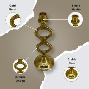 Aluminium <b>Candle</b> Holder with Antique Nickel Finish Elegant Loop Design <b>Tall</b> Candlestick for Home Decor - Product Image 5