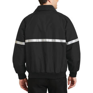 Chaqueta bomber reflectante de alta visibilidad unisex en oferta, con cuello alto, cierre de cremallera, transpirable y resistente al viento para hombre. - Product Image 6