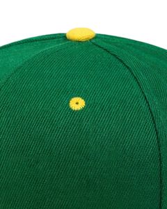 Casquette Snapback à visière plate verte et jaune personnalisée pour hommes et femmes, casquette de baseball en coton réglable, streetwear décontracté, qualité supérieure - Product Image 5