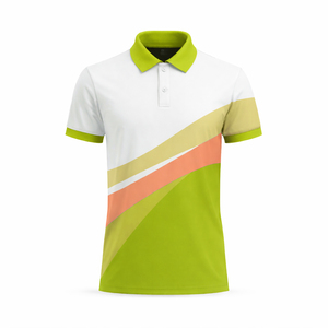 Polo pour homme à manches courtes de haute qualité, 100% polyester, tissu respirant anti-plis, 180g, impression numérique de logo personnalisé - Product Image 4