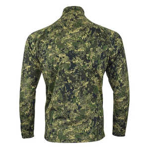 Chemise tactique numérique camouflage pour homme, manches longues, fermeture éclair 1/4, séchage rapide, vêtements de chasse et d'entraînement, t-shirt - Product Image 3