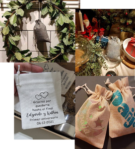 Sac cadeau en jute réutilisable et résistant pour le shopping et l'emballage de cadeaux - Product Image 4