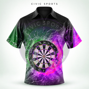 Maillot de fléchettes à manches courtes de haute qualité pour l'entraînement et les matchs, design personnalisé, maillot sublimé unisexe, polyester respirant - Product Image 3