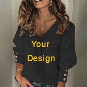 Señoras invierno moda 100% algodón suéter de mujer nuevo diseño Casual plano de punto mejor calidad exportación calidad directa - Product Image 5