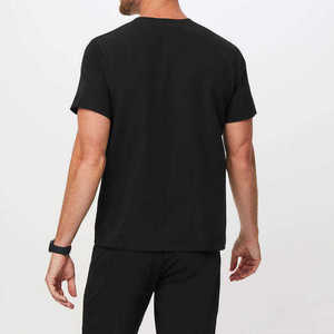 Blusa Médica Negra para Hombre con Bolsillo con Cremallera en el Pecho para Guardar el Teléfono, Uniformes de Hospital - Product Image 6