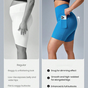 Shorts de yoga taille haute pour femmes, respirants, à séchage rapide, en Spandex/Coton, personnalisables, pour la vente au détail - Product Image 4