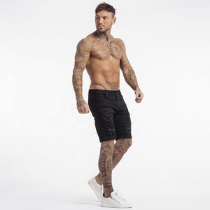 Gingtto – Jean court déchiré pour hommes, <span class=keywords><strong>Short</strong></span> <span class=keywords><strong>en</strong></span> Jean décontracté avec trou - Product Image 5