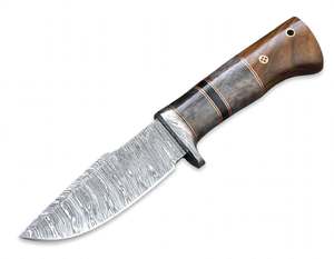 Couteau à découper artisanal en acier Damas avec manche en bois de corne, outil de cuisine - Product Image 1