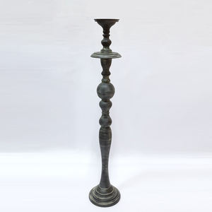 Ensemble de 2 pots à bougies uniques en béton gris, centres de table décoratifs pour la maison, porte-bougie de forme luxueuse - Product Image 2