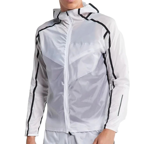 Veste de pluie pour homme personnalisée, transparente, à capuche, imperméable, respirante, coupe-vent, écologique, antibactérienne, séchage rapide - Product Image 1