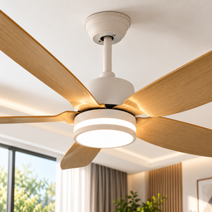 Ventilador de techo WINDBROOK de 56 pulgadas con luz, motor de CC, control remoto, 5 velocidades, reversible y silencioso - Product Image 2