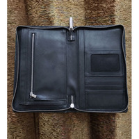Dompet Panjang Kulit Sapi Kelas Eksekutif dengan Ritsleting, Slot Kartu, Jendela ID, Clutch Bisnis untuk Pria, Gaya Trendi dan Menarik