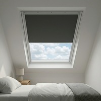 Store enrouleur occultant Velux compatible pour lucarne encastrée, en polyester, isolant thermique, design uni horizontal, avec rails latéraux