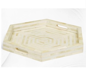 Bandeja de Servicio de Madera de Alta Calidad, Duradera y de Diseño con Incrustaciones de Hueso, Ideal para Desayunos y Aperitivos en Servicios de Catering - Product Image 2