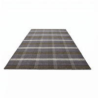 Tapis en laine tissé plat à motif géométrique gris anthracite, bordeaux et moutarde, moderne, tufté à la main, épais, antidérapant, écologique, pour salon